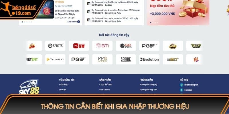 Thông tin cần biết khi gia nhập thương hiệu